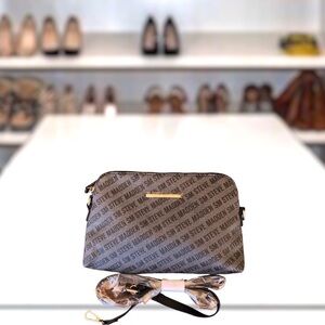 Steve Madden Black Slate Gray Crossbody Clutch Bag New with Tags